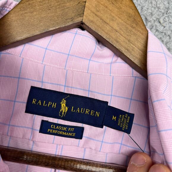Ralph Lauren Shirt Men's Medium Pink Plaid Plaid Checkered Button Down Pony NEW - Picture 8 of 12